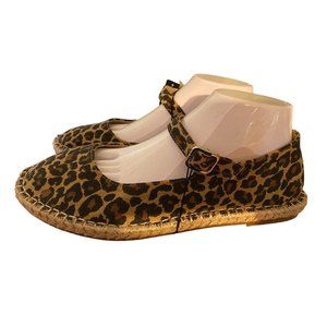 Torrid Leopard Print Canvas Espadrille Mary Janes  Women's Size 10  wide animal